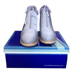 White Mountain Tamarin Puffer Ankle Zip Cozy Bootie Faux Fur Lined Size 7.5 NWB